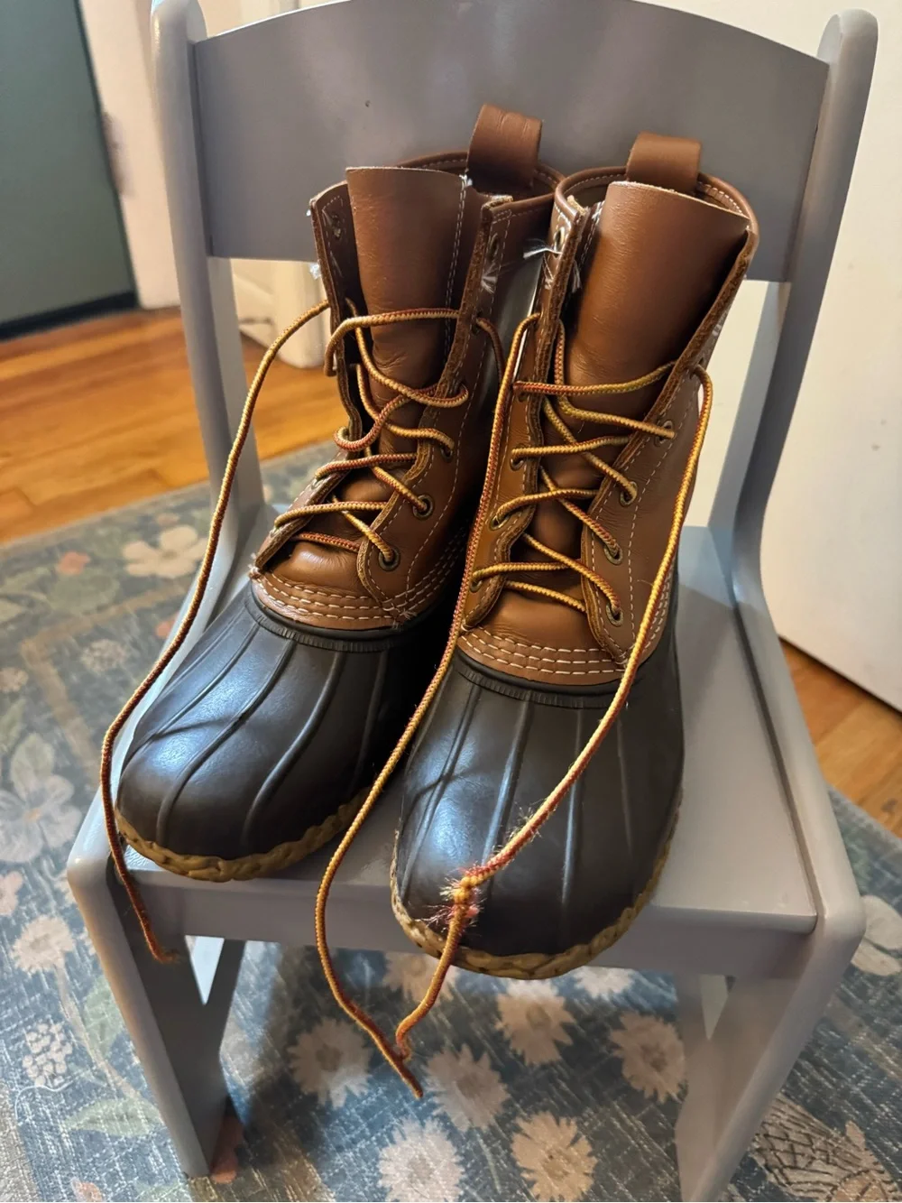 Vintage L.L. Bean Boots Two-Tone Brown Waterproof Duck Boots